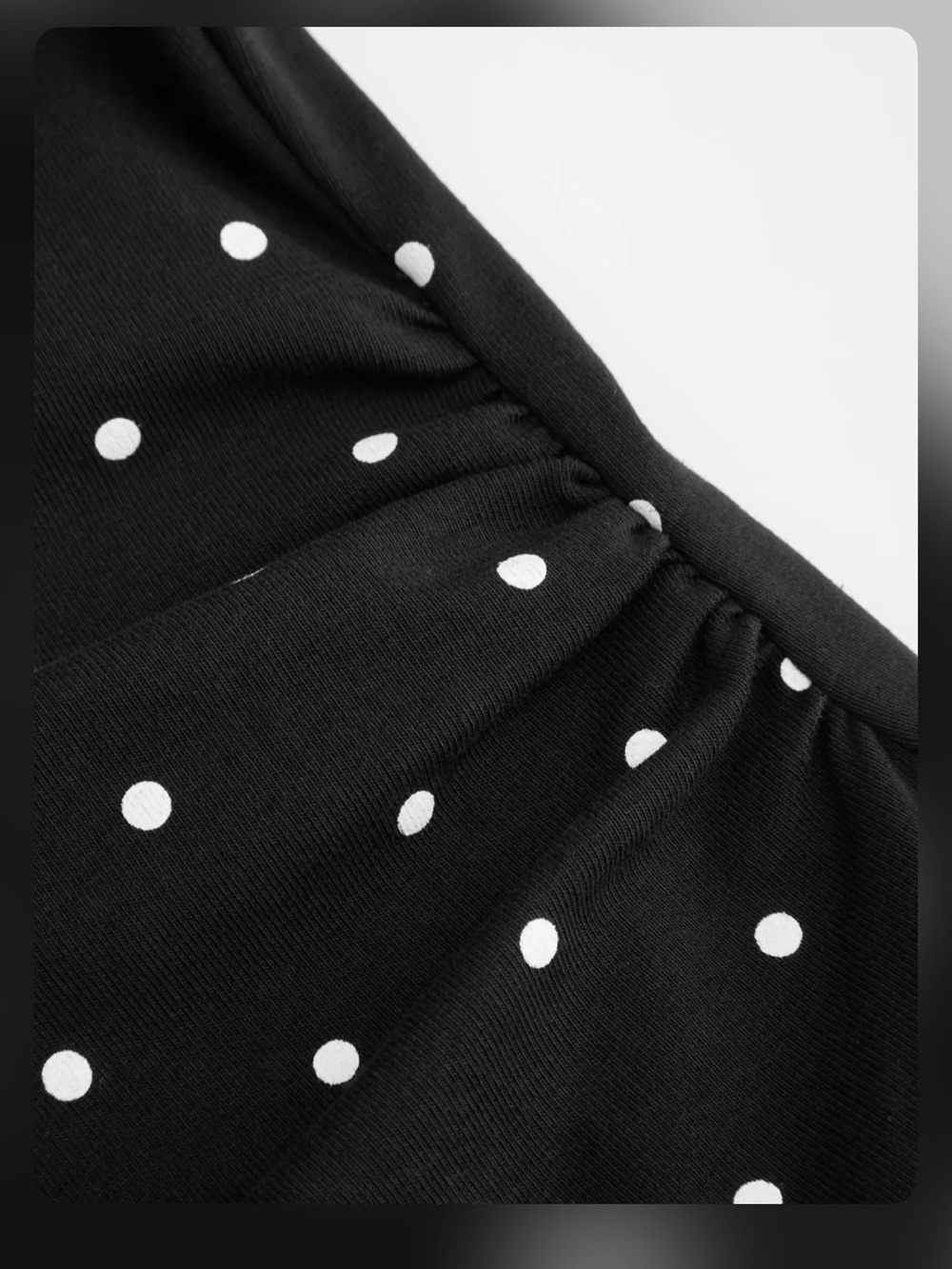COTTON-BLEND BOAT NECK POLKA DOT RUCHED BELL SLEEVE MINI DRESS CURVE & PLUS 1XL - Picture 5 of 7